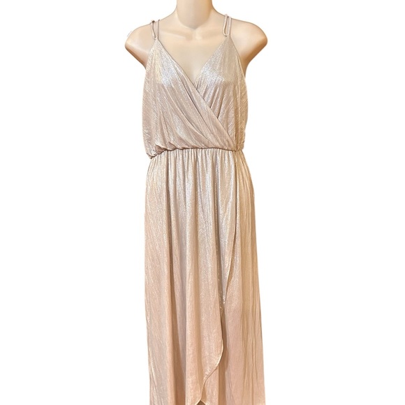 H by‎ Halston Shimmering Beige Midi Dress NWT - Picture 11 of 13